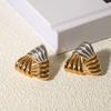 Handmade Gold Silver Geometric Studs Earrings Comfortable Ear Accessories Alloy Jewelry for Women Daily Or Party Wear