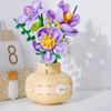 Mini Sunflower Rose Block Flower Bouquet In Vase Puzzle Toy Birthday Gift For Girls