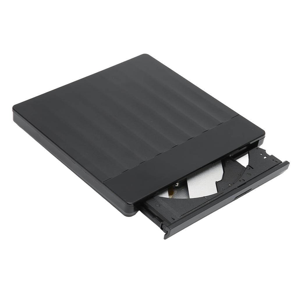 External DVD Drive USB3.0 Type C High Speed Plug and Play Strong Compatibility CD Burner for Movie Music Record Black