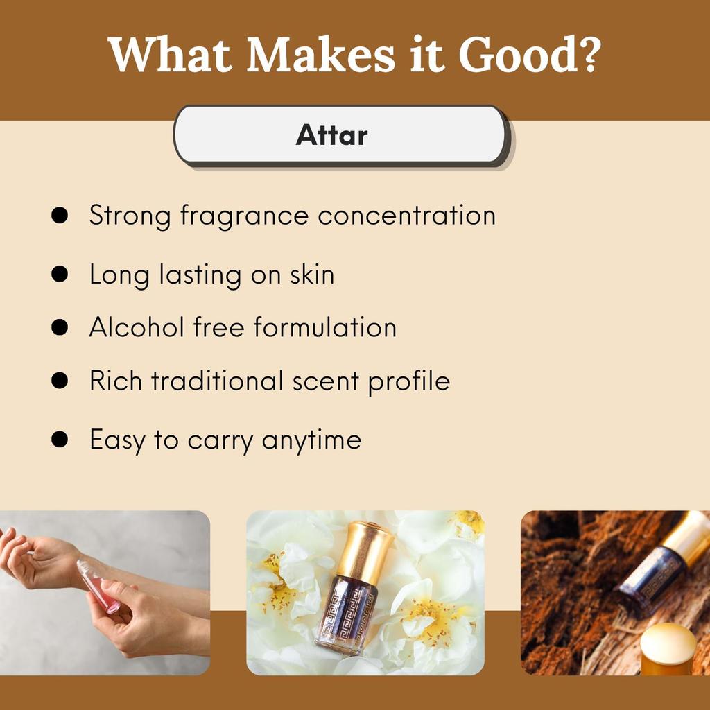 Ananta Essence Rose, Kesar Gulab, Lotus & Sandalwood Attar Combo 6ml Roll-On Perfume Oil Set