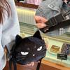 Cute Cartoon Cat Plush Mini Crossbody Bag Fashionable Soft Shoulder Purse
