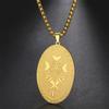 Double-sided Triple Moon Goddess Pendant Necklace Stainless Steel Hecate Choker Vintage Amulet Jewelry