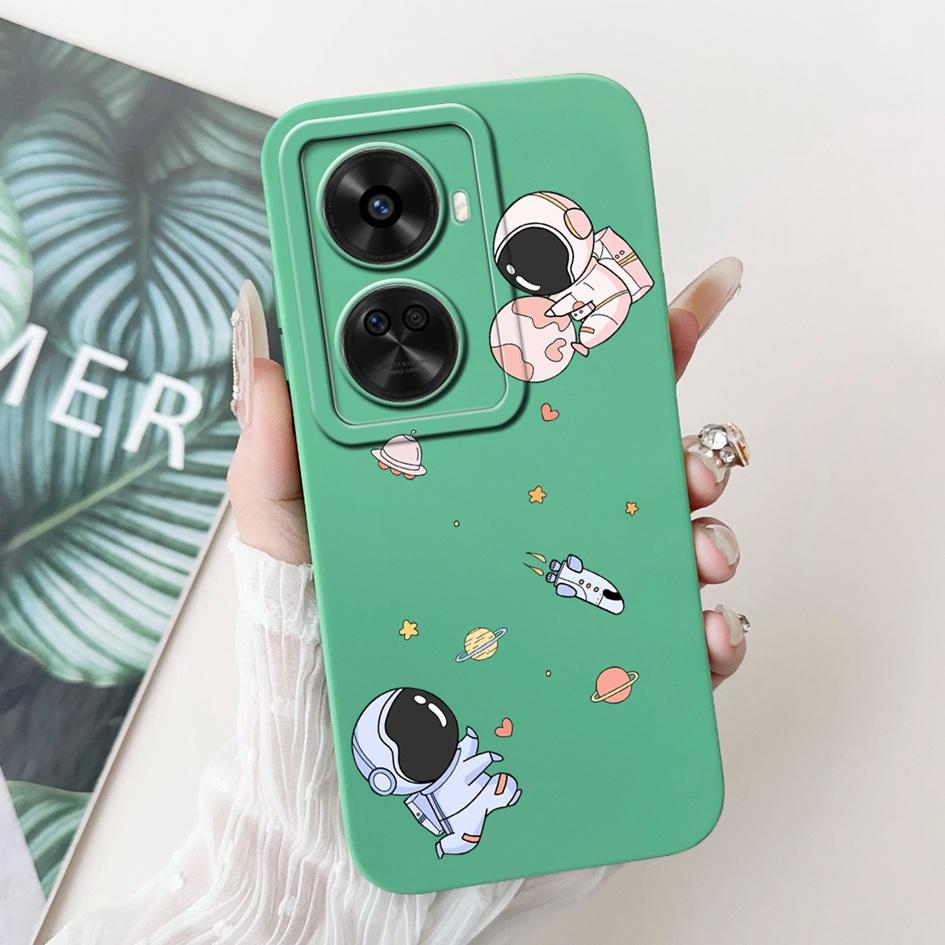 Für Huawei nova 12 SE 2024 Hülle BNE-LX1 Stoßfeste Abdeckung Niedlicher Astronauten-Cartoon Mattes Funda auf Huawei Nova12 SE Quadratischer Schutz