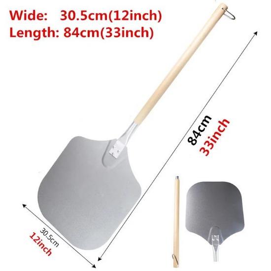 58 56 66 Cm Aluminum Pizza Peel Shovel with Wooden Handle Cake Shovel Baking Tools Cheese Cutter Peels Lifter Tool Pizza Shovel