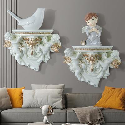 European Style Angel Decorative Wall Shelf Display Creative Resin Wall Decor for Home TV Wall Decoration Crafts Shelf Partition