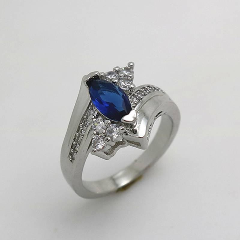 Stunning Blue Geometric Ring Crafted With Copper For Elegant Fashion Statement