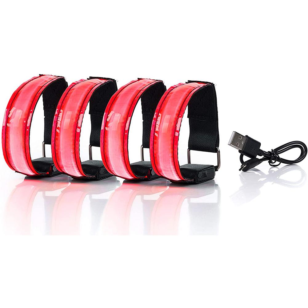 USB LED Luminous Night Running Cycling Armband Bracelet Night Glow Reflective Safety Belt Outdoor Sports Fluorescent Arm Band