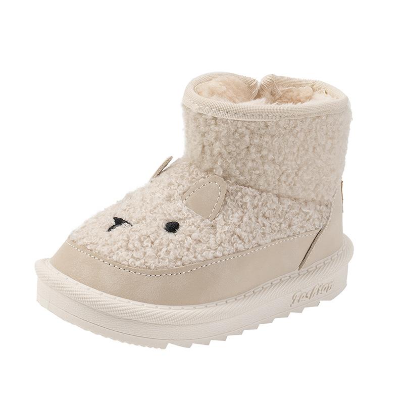 Winter Fashion Cartoon Cute Snow Boots for Boys and Girls Plus Velvet Warm Large Cotton Shoes Bread Shoes
