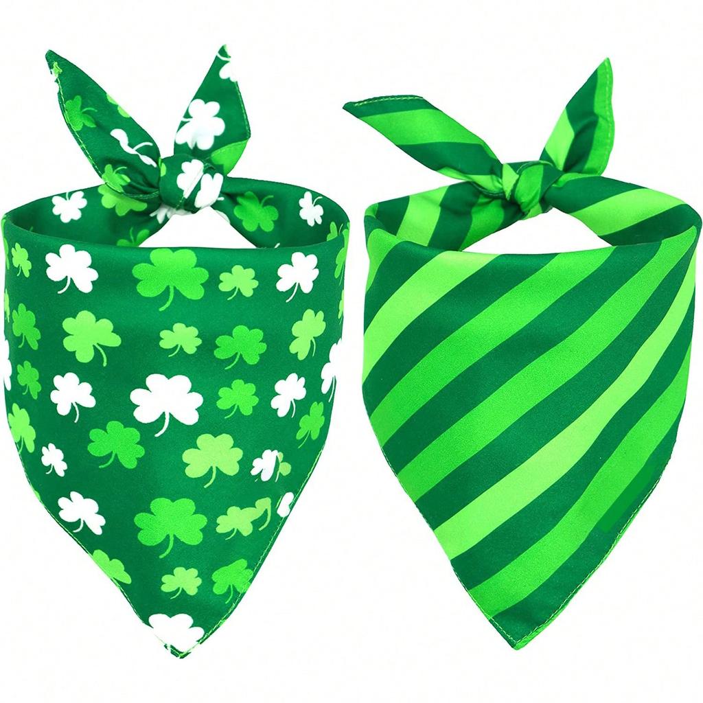 Patrick's Day Dog Bandanas, Triangle Reversible Pet Scarf For Boys And Girls, Premium Durable Fabric, Holiday Bandana For Small And Medium Dogs