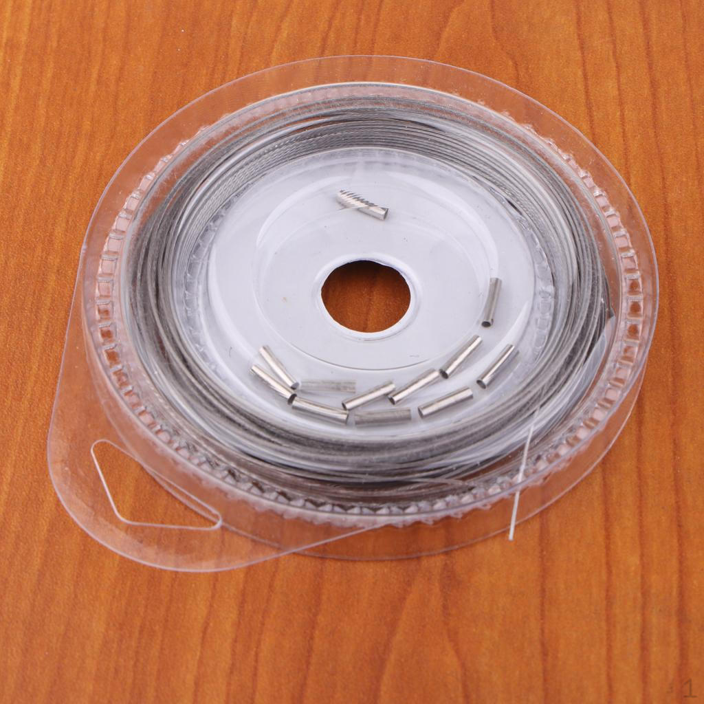 Леска Проволочный Поводок Нейлоновое Покрытие Нержавеющая Сталь с Обжимными Гильзами 30LBS