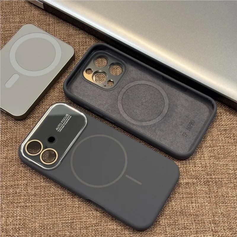 Liquid Silicone For Magsafe Charge Magnetic Case for iPhone 17 Air 16 15 14 Plus 13 12 Pro Max 11 Glass Lens Soft Cover