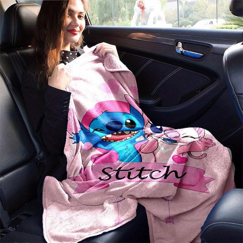 1pc Stitch Printing Blanket - Soft, All-Season Throw for Living Room, Beroom,Personalize Gift with Aorable Cartoon Esign