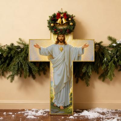 Dekoracja Ścienna Jezus Chrystus 2D Płaski Akryl Zbawiciel Grafika Ścienna Dom Biuro Salon Sypialnia Wisząca Ozdoba Chrześcijańska Religijna