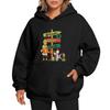 Ladies' Christmas Style Printed Hoodie With Wool And Pockets For Women