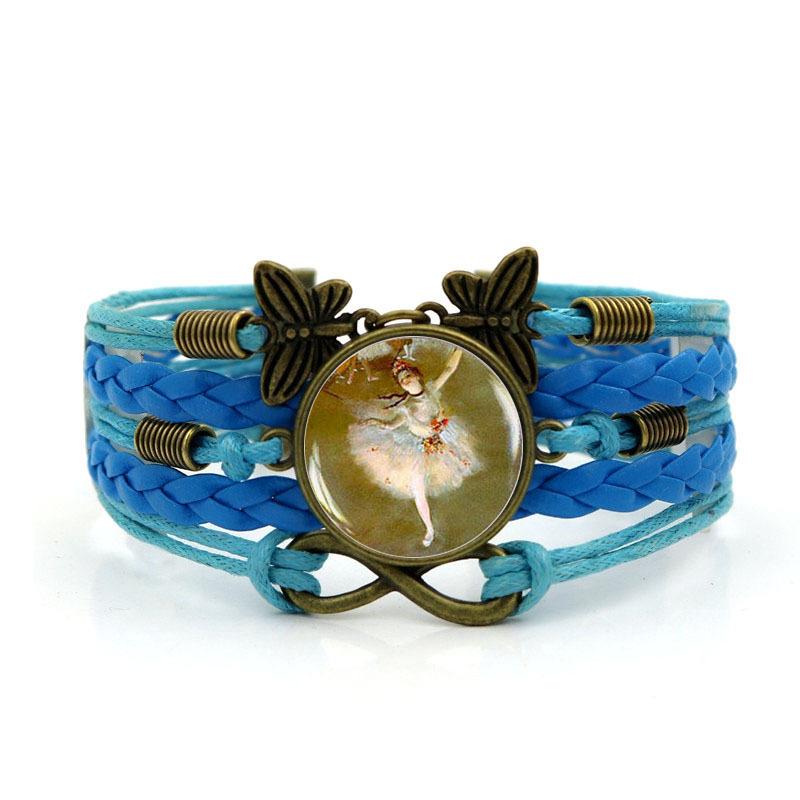 

Design Feminine Ballerina Bracelet For Women Vintage Infinity Weaved Jewelry Hand синій