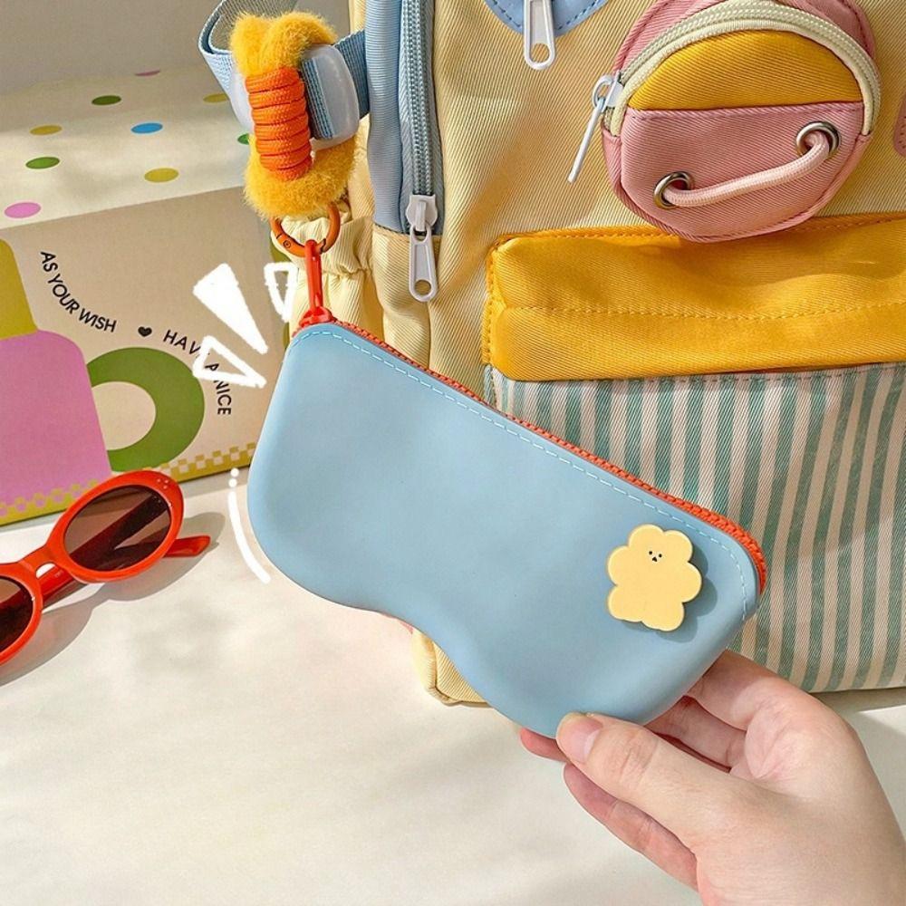 Waterproof Portable Zipper Eyeglasses Bag Silicone Sunglasses Protective  Eyewear Accessories