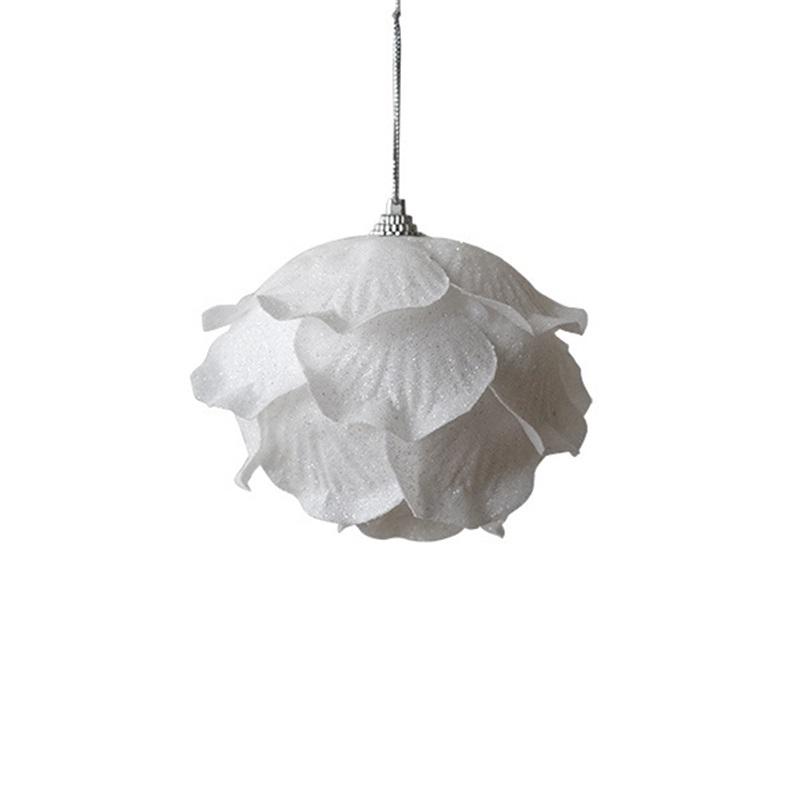 8/10cm Foam Christmas Ball Ornaments White Flower Ball Christmas Tree Hanging Pendant Wedding Party New Year Decorations