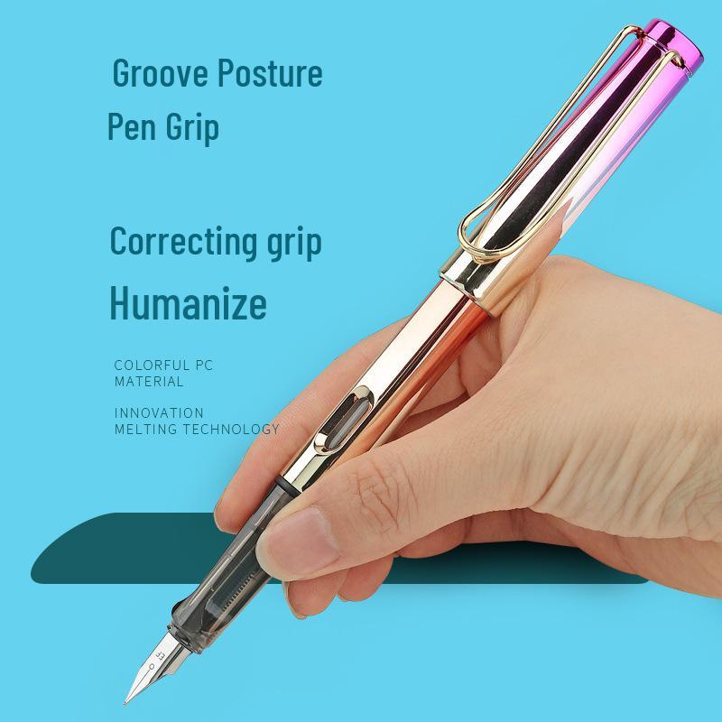 Colorful Ergonomic Fountain Pen for Students - Perfect for Writing Practice and Custom Logo Gifts