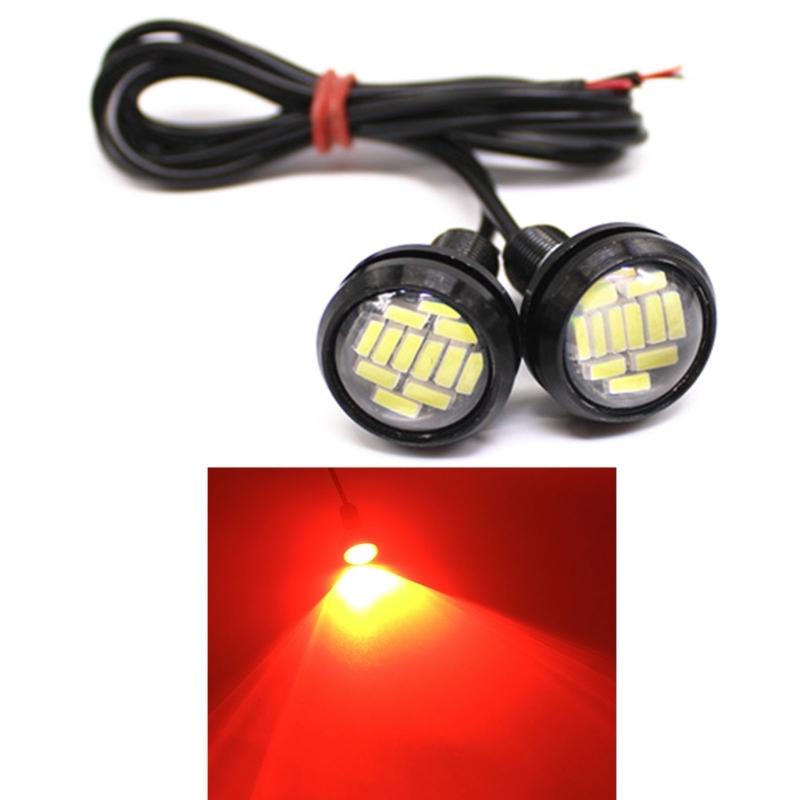 Arbeitsleuchte Auge LED 23mm 4014 12SMD LED Scheinwerfer Auto Fahrrad-Fahren Spot Nebelscheinwerfer Wasserdichte Stirnlampe 2 Stück