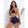 Charmleaks Women Swim Shorts High Waisted Swimsuit Shorts Side Drawstrings Swim Bottom Board Shorts