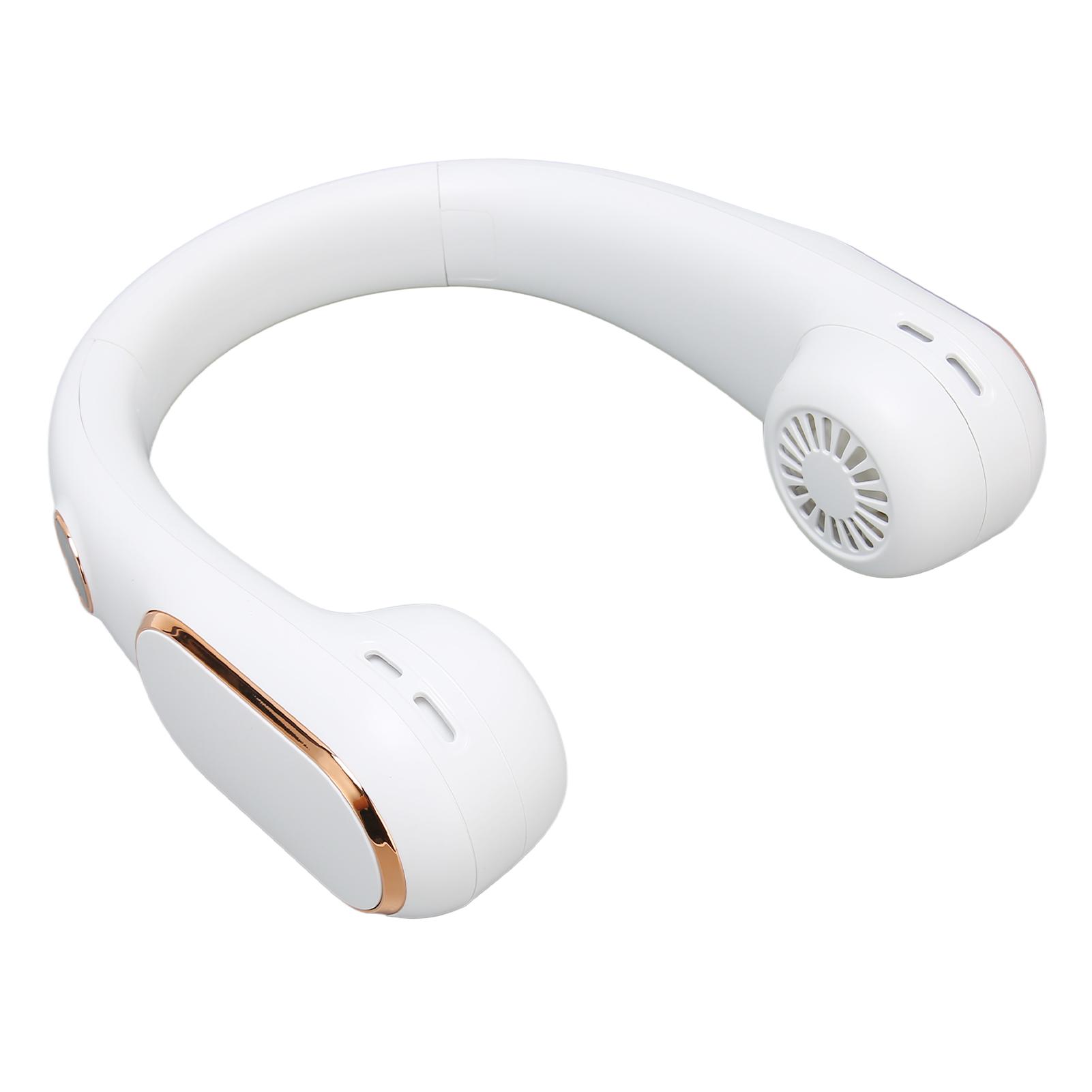 

Портативный шейный вентилятор со светодиодным интеллектуальным цифровым дисплеем, 4000 мАч, перезаряжаемый, 4 скорости работы, Hands Free белый