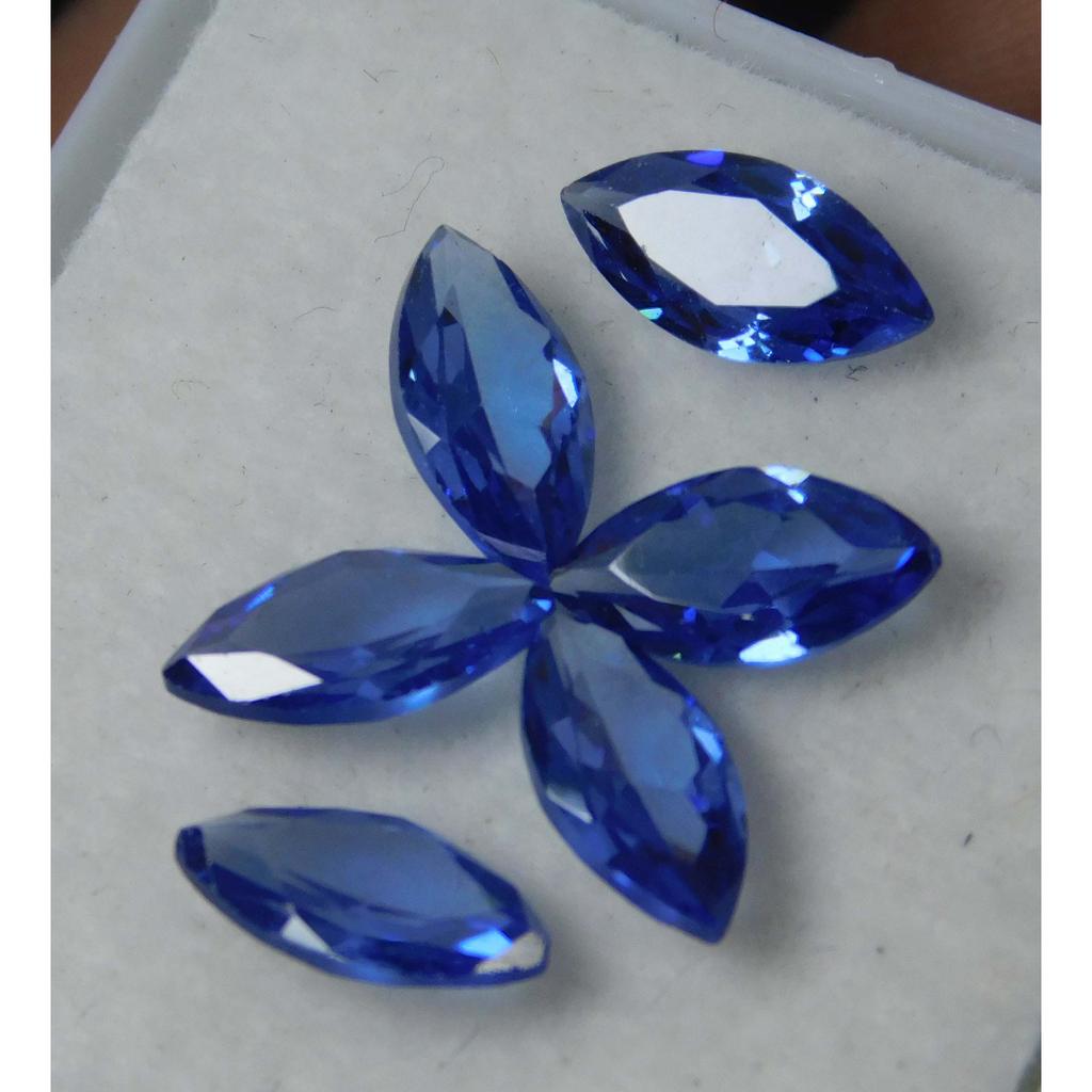 Ring Size 6 PCS, Blue Sapphire CERTIFIED Natural Marquise Cut Loose Gemstone Lot