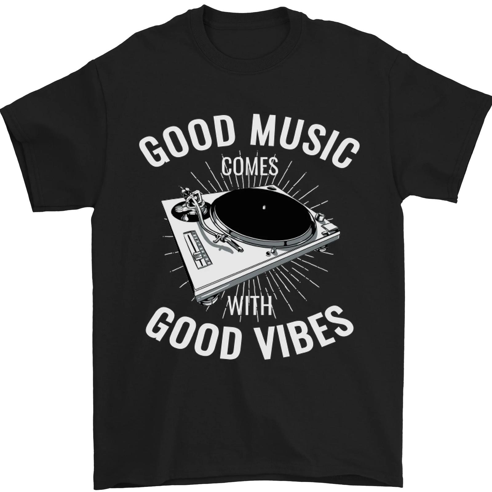 Good Music Vibes Trays DJ Vinyl Turntable Men T-shirt Cotton S