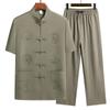 Summer Short-Sleeve Tang Suit Set for Middle-Aged and Elderly Men