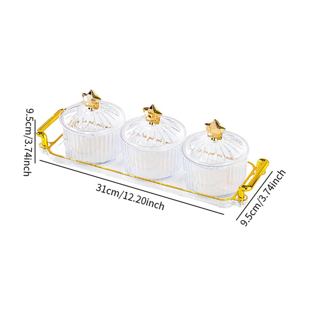 Creative Divided Serving Platter with Holder Food Storage Box Nuts Tray Snack Dishes for Candy Cookies Snacks