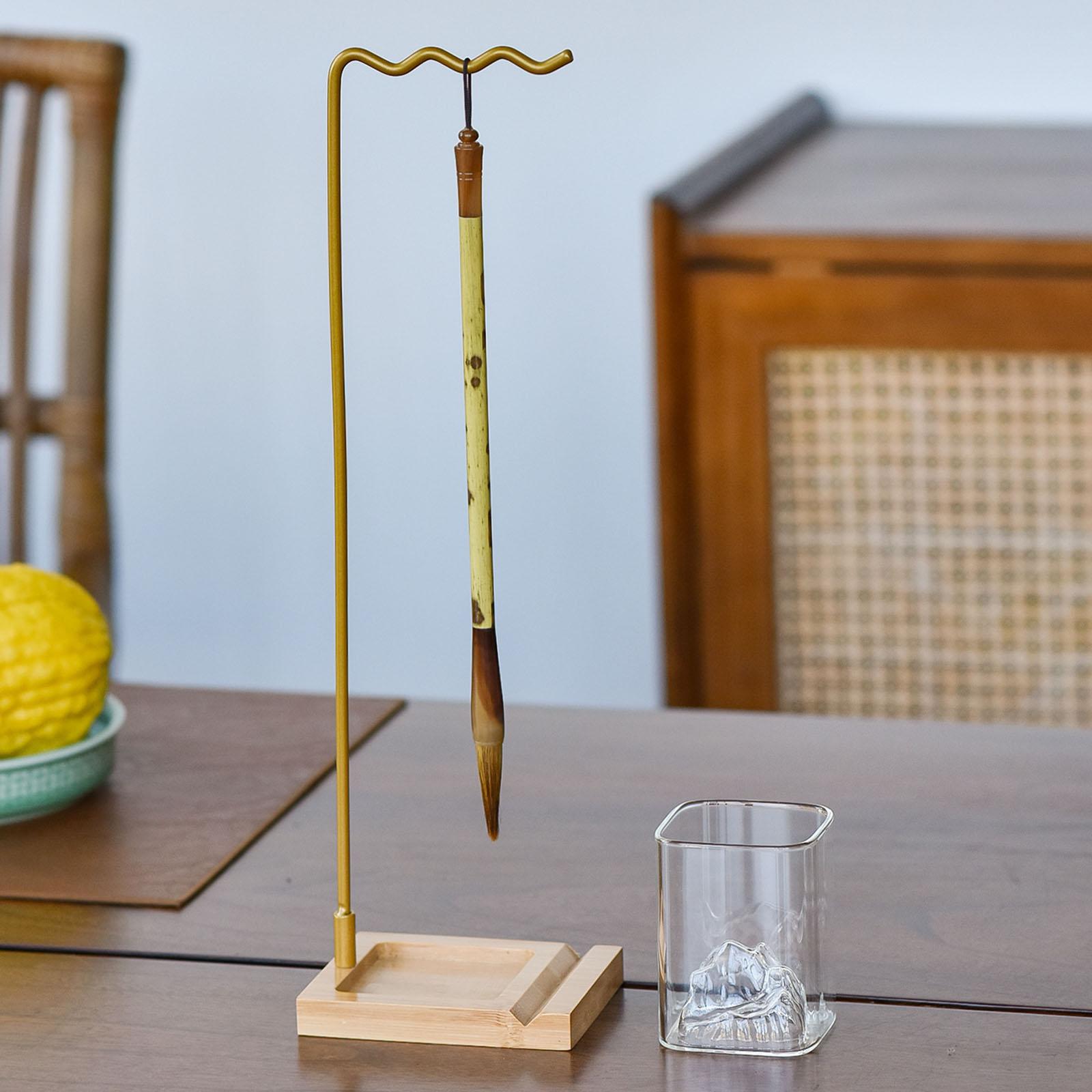 

Multifunctional Windchime Holder with Wooden Base Hanging Decoration Rack for Japanese Wind Chimes Outdoor Event without Square cup