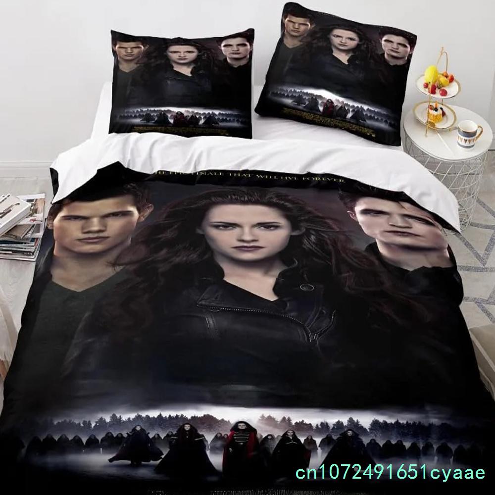 Die Twilight Saga Bettwäsche-Set Einzelbett Twin Full Queen King Size Bettwäsche-Set Vampir-Mädchen Bettbezug Bettwäsche Anzug Geburtstagsgeschenk