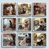 Full Embroidery Eco-cotton Thread 11CT Printed Girl Cross Stitch Kit Art 50x50cm
