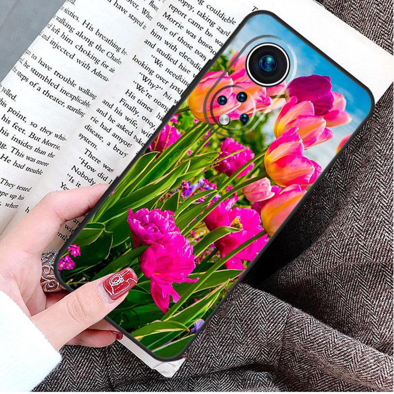 Spring Tulips Flower Case For Honor Magic 5 6 7 8 Pro Honor Win RT X9d X9c X9b X9a X8c X8b 50 70 90 400 200 Lite