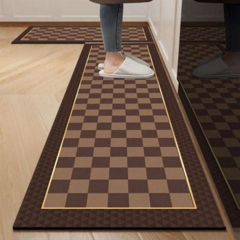 

Kitchen floor mat, super anti-slip, water-absorbent, dirt-resistant, L-shaped kitchen floor mat 40X60CM 1PC