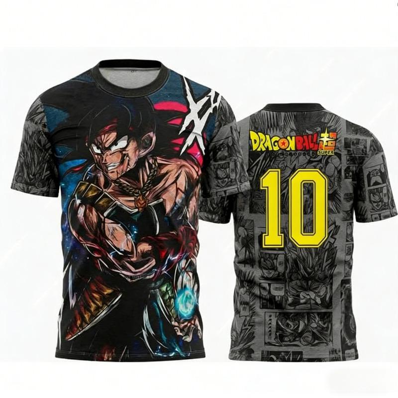 2026 Summer Dragon Ball Retro Fitness T-shirt Men's Oversized 3D Printed Short-sleeved Family Unisex Children's Sports Shirt