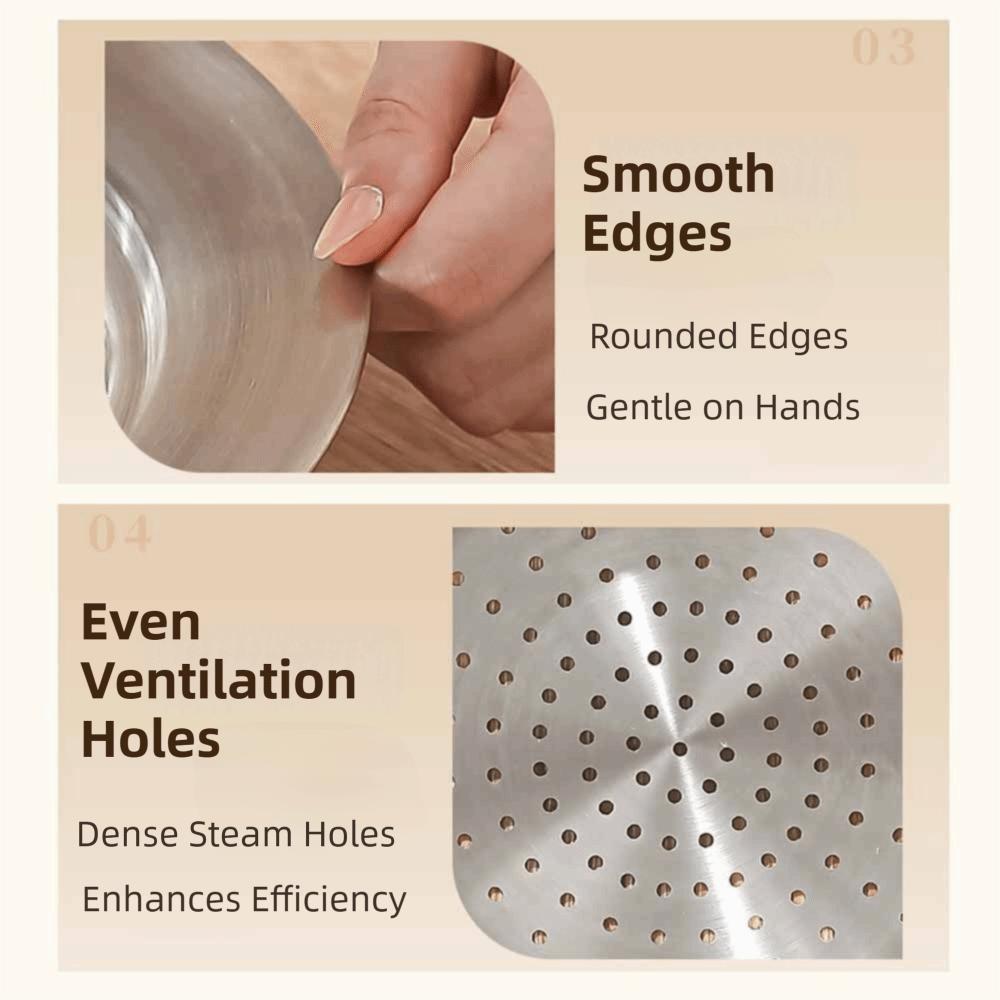 Portable Food Steam Plate Rustproof Round Pot Insert Tray Kitchen Supplies