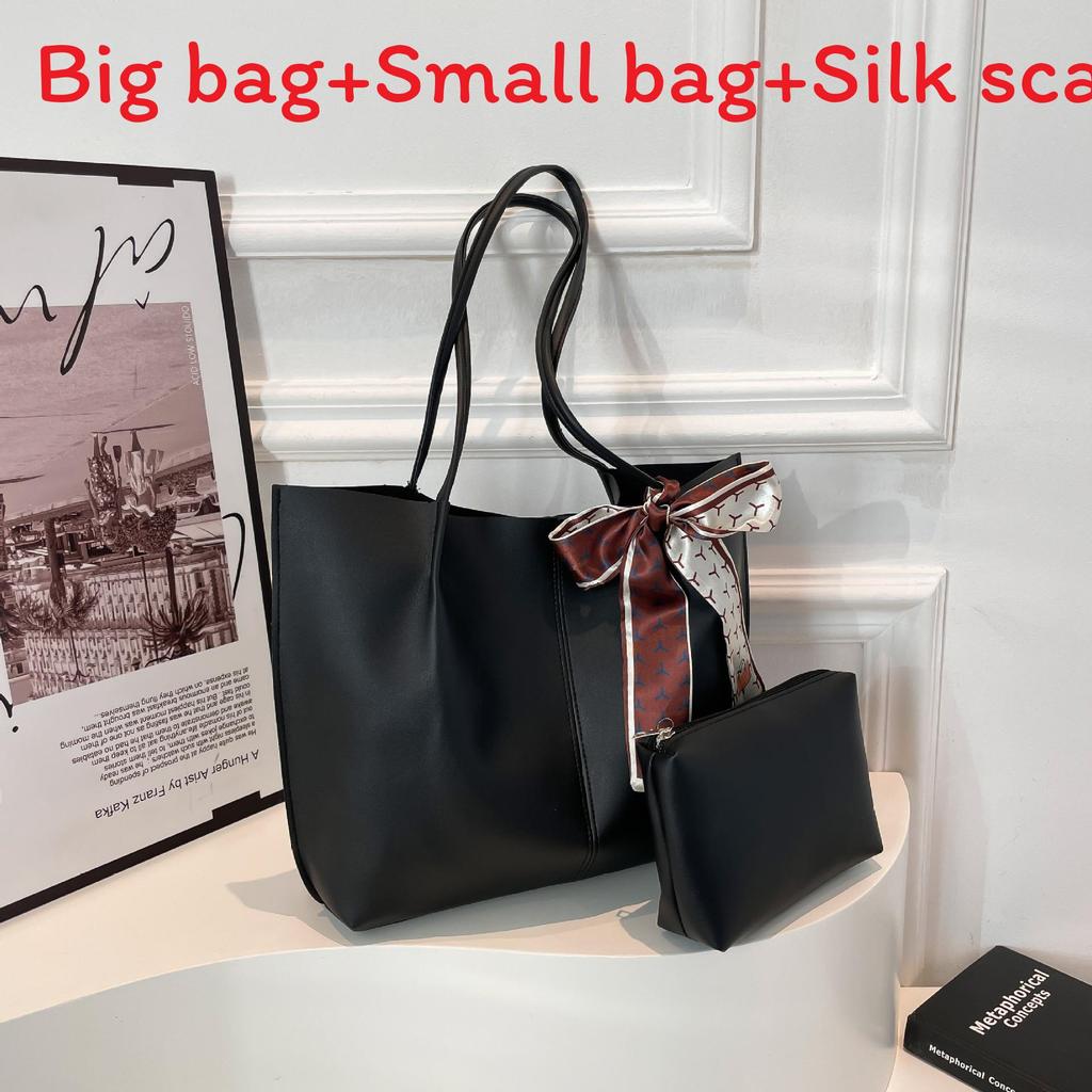 

Casual Large Tote Bag With Magnetic Closure For Daily Commuting And Street Style чёрный