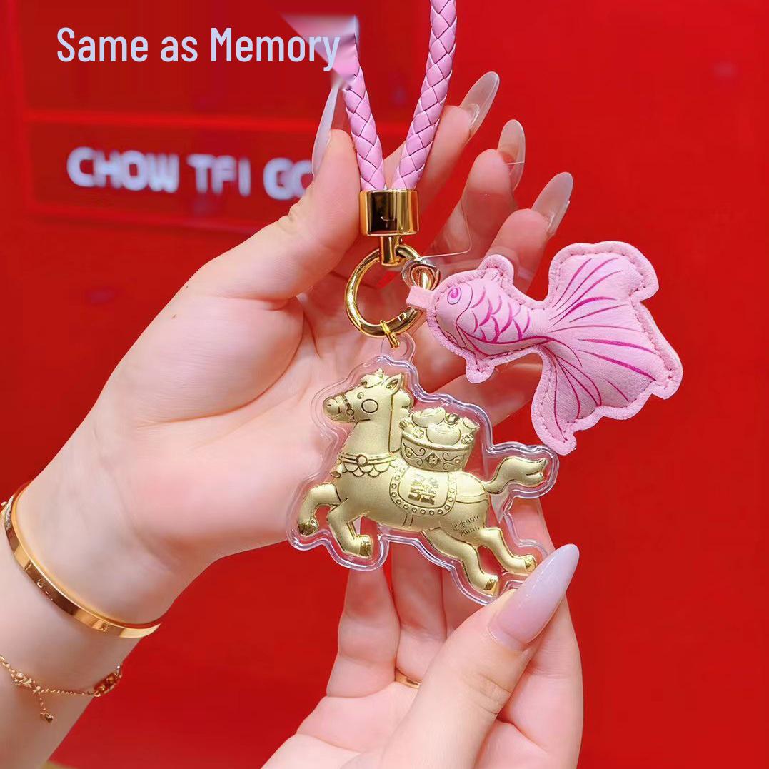 2026 год Лошади Чистое золото Принцесса Процветания Шнурок и Брелок-подвеска Piece