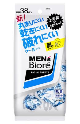 Biore Facial Cleansing Cool 38 Sheets Men's Sheets, Type, (Tabletop Type)