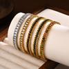 Popular White Zircon Stainless Steel Bracelet Three-Layer 18K Gold, Titanium Steel Accessories Niche Stacking Wear