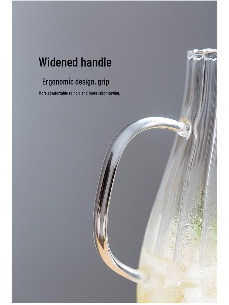 High-Temperature Resistant Glass Cold Water Pitcher - Large Capacity Japanese Style Heat-Resistant Jug with Cold Water Cup