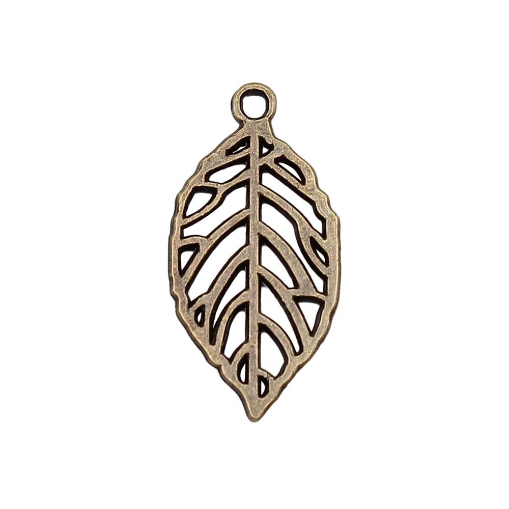 Filigree Leaf Charms Antique Alloy Pendants For Nature Inspired Jewelry