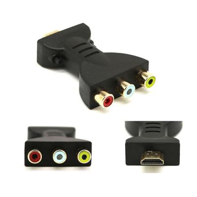 Adaptador de Audio y Video Chapado en Oro Alta Resolución Portátil Compatible con HDMI a 3 Convertidor de Componentes AV RGB RCA para TV