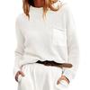 Autumn and Winter Sweaters, Women's Round-neck Long-sleeved Pocket Knitted Sweaters, Laid-back Style Sweaters