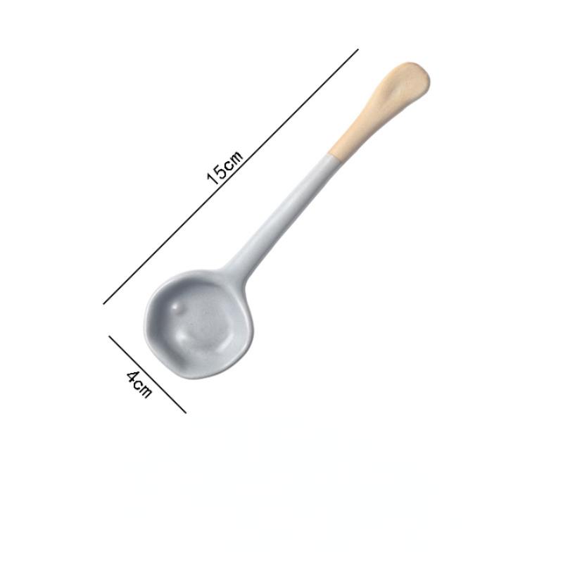 Long Handle Crooked Spoon Cute Exquisite Stoneware Retro Afternoon Tea Coffee Stirring Spoon High Value Handmade Spoon Spoon