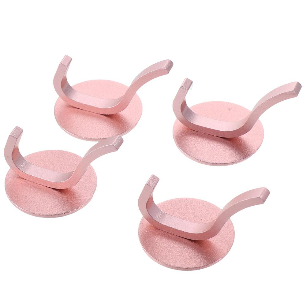 

4 PCS Rose Gold Towel Hanger Space Aluminum Wall Hooks Adhesive Towel Hooks Bathroom Kitchen