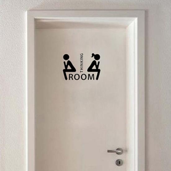 Removable Thinking WC Decoration Pattern Room Tolite Sticker Toilet Door Mark Decal