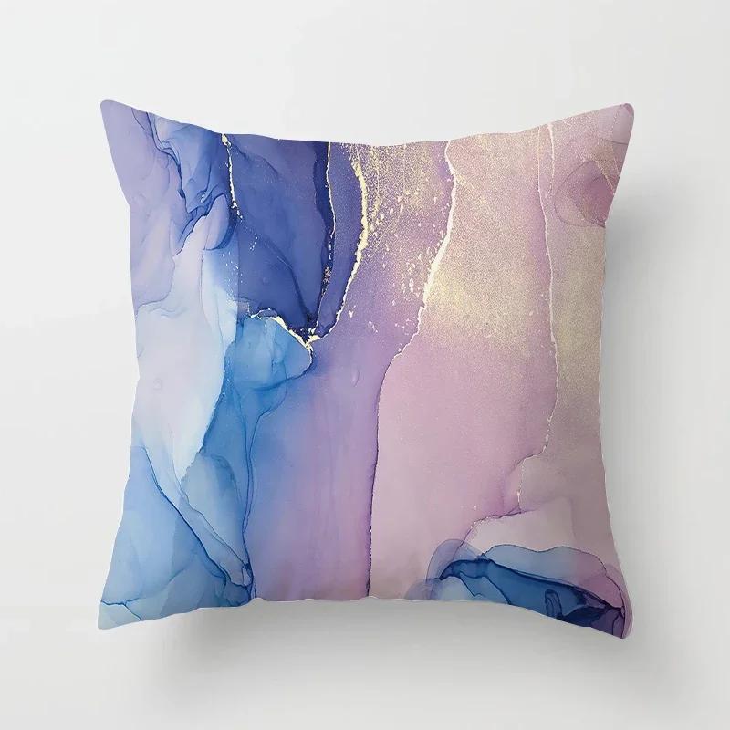 Home Decor Marine Marble Pattern Ative Pillowcase Polyester Cushion Cover  Pillow Sofa
