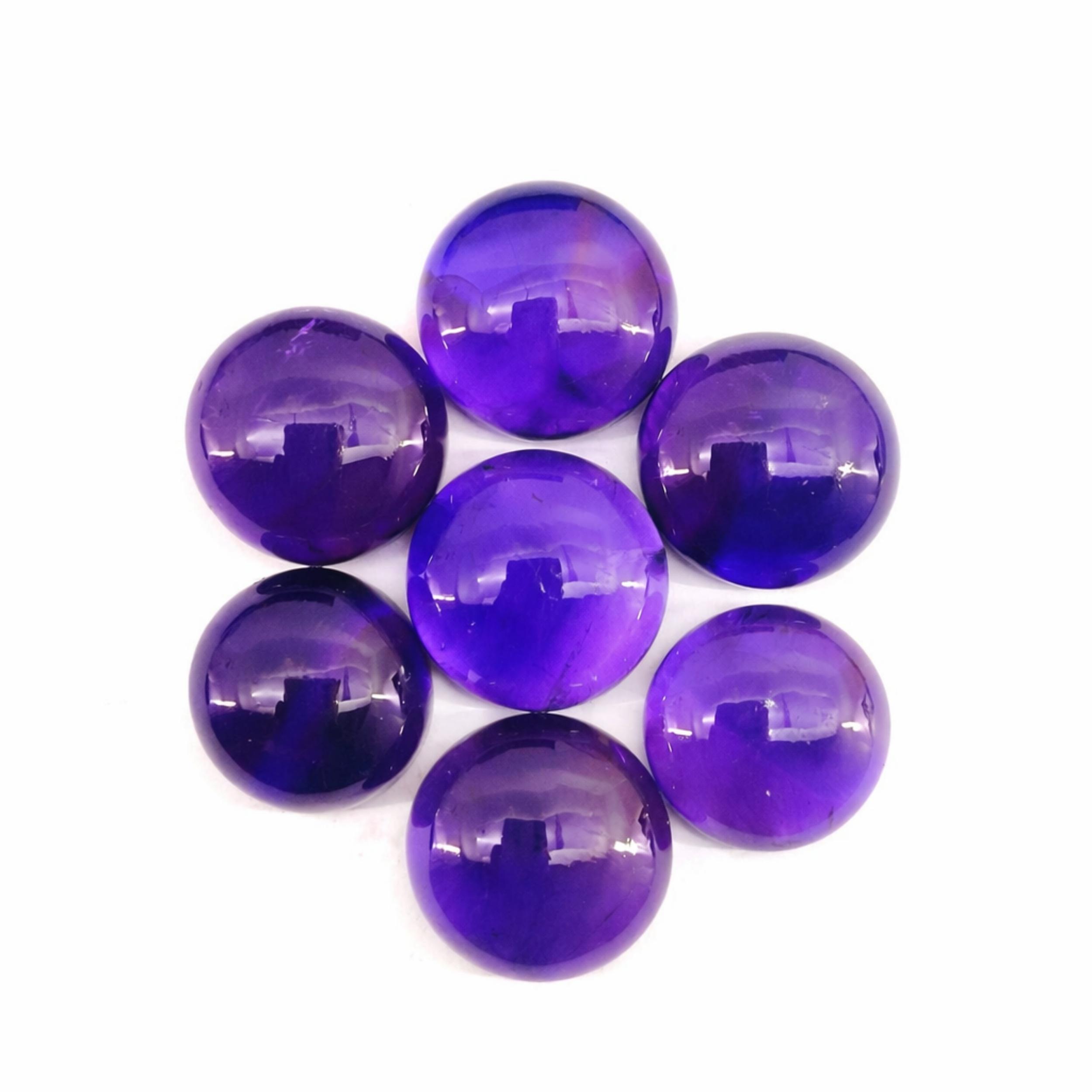 

17x17mm Round Amethyst Cabochon Lot, Natural Purple Amethyst Gemstones, Polished Cabochons for Jewelry Making 1 Piece