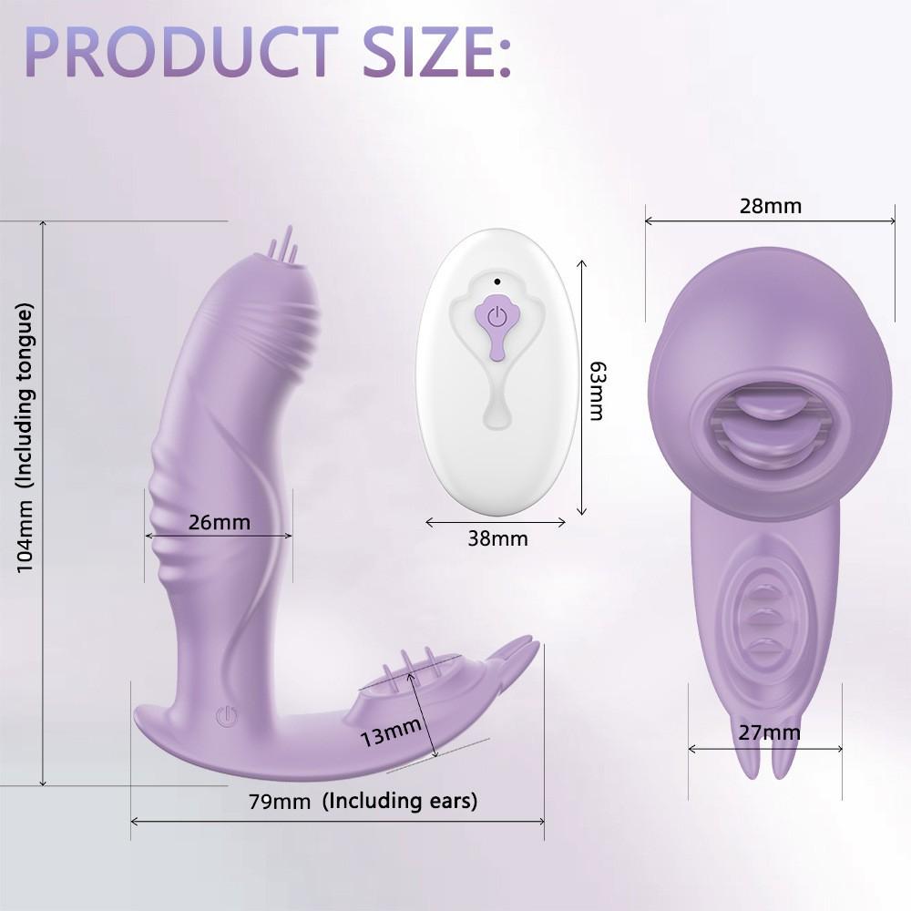 New Wireless Remote Control Wearable Tongue Vibrator Female Erotic Sex Toys Masturbator Invisible 4 In 1 G-spot Clitoral Vibrator